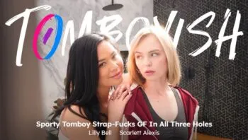 Tomboyish – Sporty Tomboy Strap-Fucks GF in All Three Holes